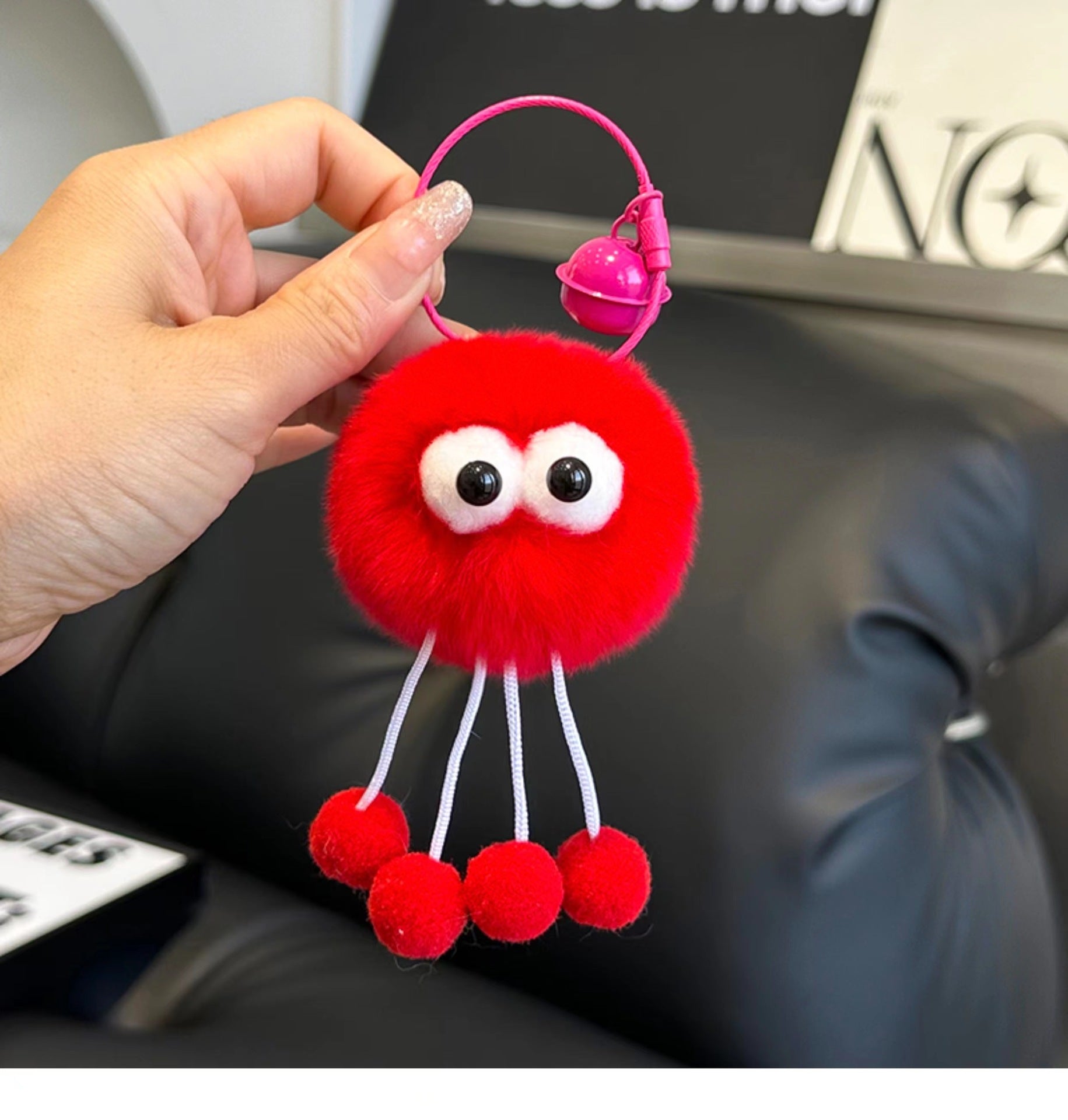 Wholesale Colorful Plush Pom Keychain